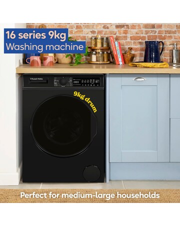 Russell Hobbs RH914W116B 9kg 1400rpm Washing Machine Black + Install