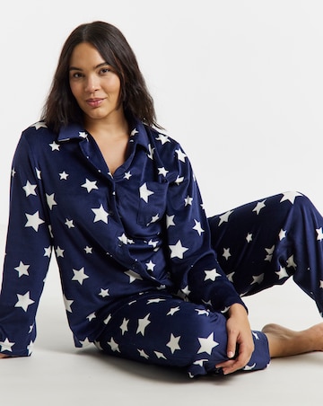 Pretty Secrets Fleece Pyjama Set Star Print