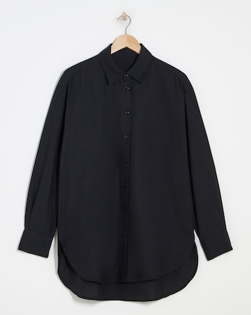 Simply Be Black Oversized Linen Shirt