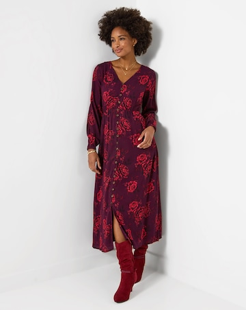 Joe Browns Petite Radiant Roses Button Through Maxi Dress