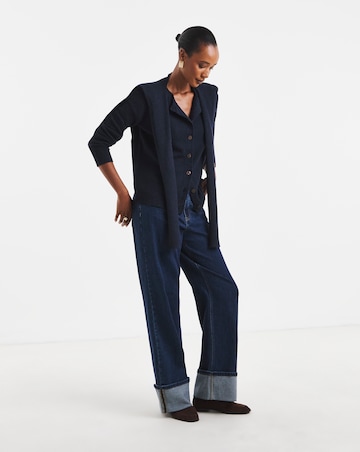 Tie Neck Crew Neck Cardigan