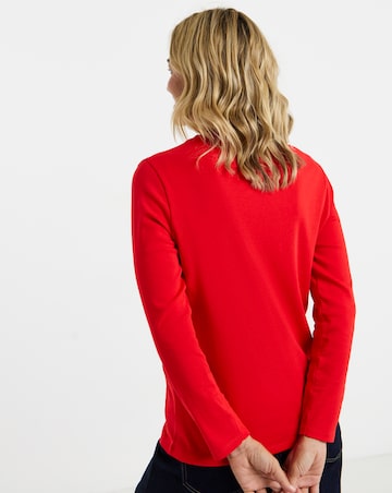Red Crew Neck Long Sleeve T-Shirt