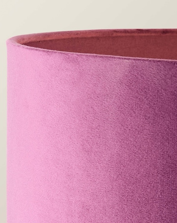ValueLights Marissa Brushed Gold Floor Lamp Plum Velvet Squat Drum Shade