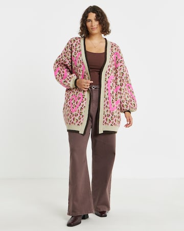 Leopard Heart Print Cardigan