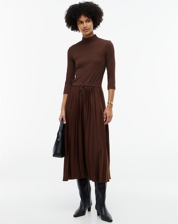 Tommy Hilfiger Slim Rib Mix Midi Dress