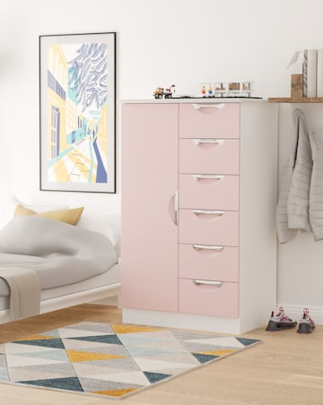 Haydn Ready Assembled 1 Door 5 Drawer Kids Wardrobe - Kids