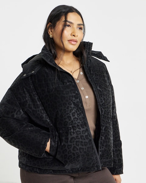New In - Leopard Printed Padded Coat