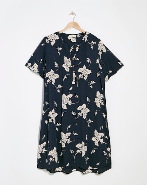 Julipa Printed Textured Crinkle Shift Dress