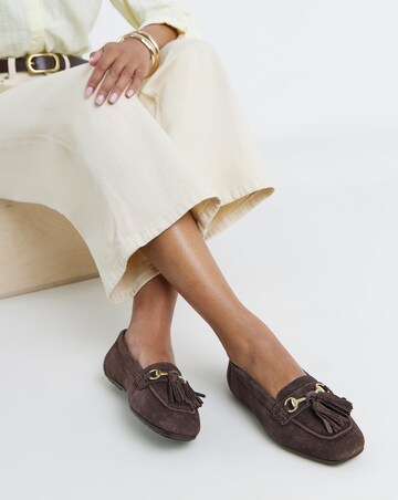 Heavenly Soles Prague Suede Diving Moccasin - Wide Fit (E)