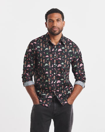 Long Sleeve Christmas Printed Shirt