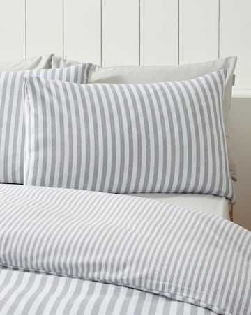 Catherine Lansfield Brushed Stripe Duvet Cover Set