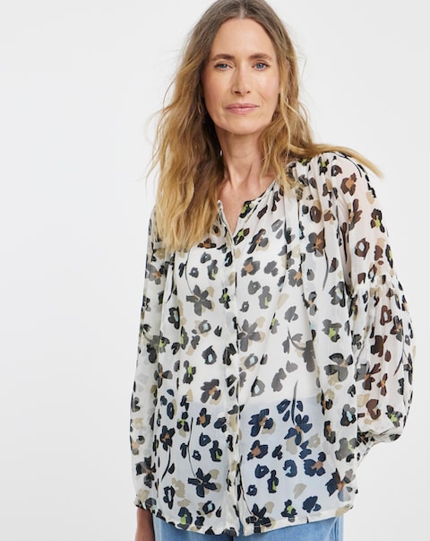 Printed Georgette Button Through Blouse