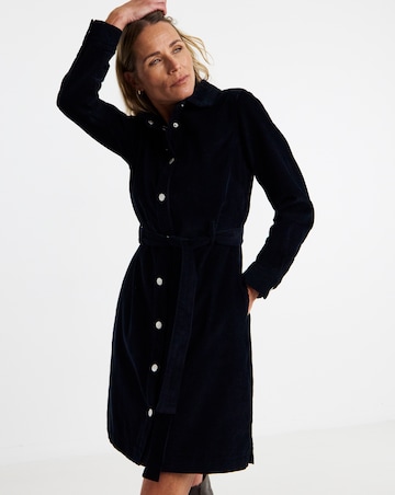 Navy Cord Shirt Dress