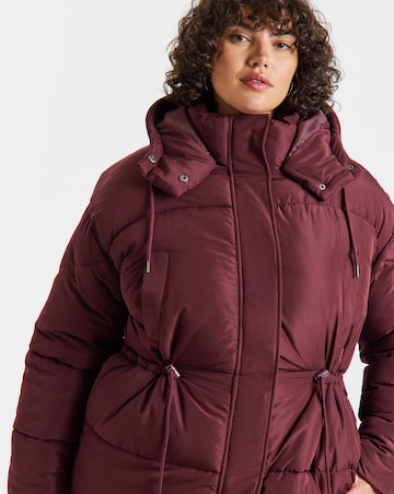 Burgundy Longline Padded Coat