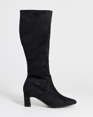 Shona Pointed Toe Knee High Sock Boots - Standard Fit (D) & Standard Calf