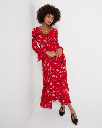 Joe Browns Phoebe Long Sleeve Ruffle Maxi Dress