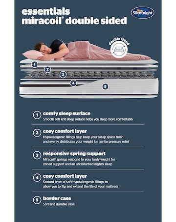 Silentnight Essentials Miracoil Quilted Double Sided Mattress
