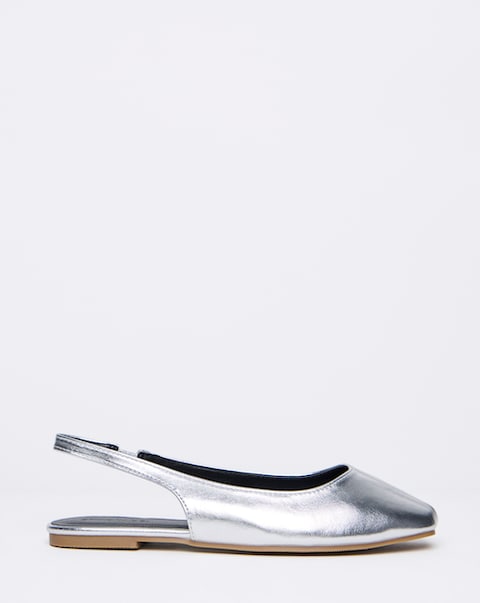 Gracious Square Toe Flat Slingback - Wide Fit (E)