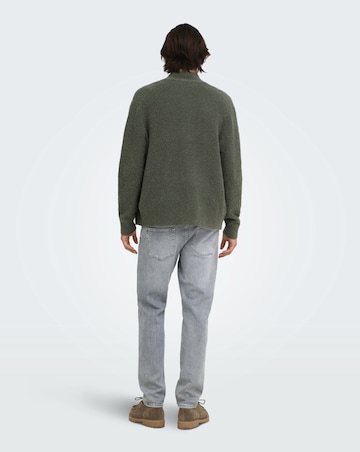 Only & Sons Dale Relaxed Long Sleeve Knit Cardigan - Grey