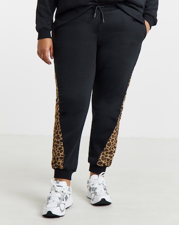 Simply Be Green Leopard Side Stripe Jogger