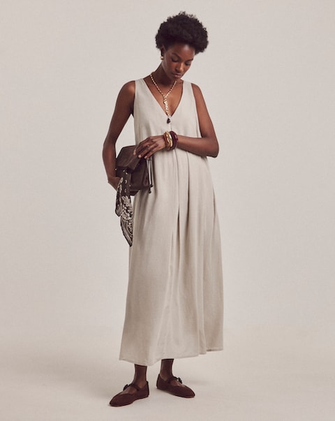 Anthology Linen Mix Pleat Dress