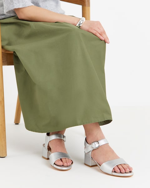 Robin Two Part Block Heel Sandals - Wide Fit (E)