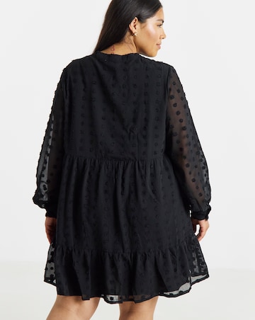 Simply Be Black Dobby Smock Dress