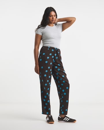 Simply Be Chocolate Spot Linen Trouser