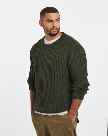 Jack & Jones Jaxon Crew Knit Jumper - Forest