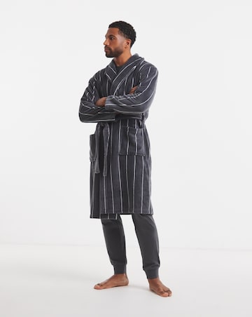 Stripe Fleece Dressing Gown