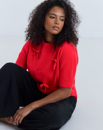Short Sleeve Bow Jumper