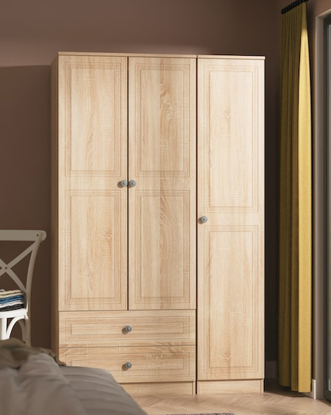 Richmond Triple Wardrobe with 2 Drawers