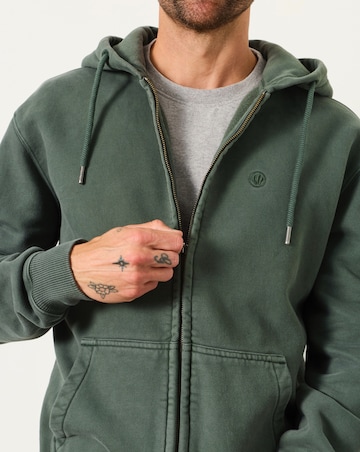 FatFace Hayle Zip Through Hoodie - Dark Green