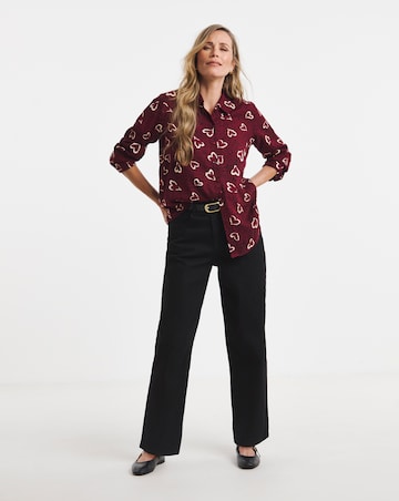 Heart Print Printed Long Sleeve Shirt