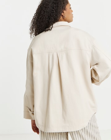Simply Be Stone Button Through Utility Jacket