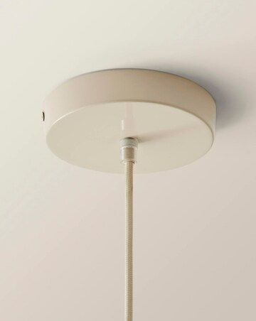 ValueLights Parker Cream & Walnut Pendant Light