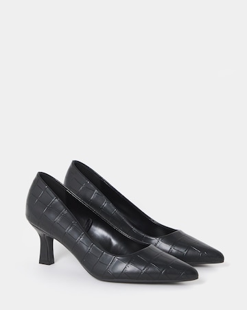 Heavenly Soles Kirsten Pointed Toe Court Shoes - Wide Fit (E)
