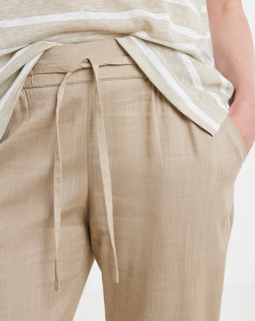Truffle Linen Mix Tapered Trousers