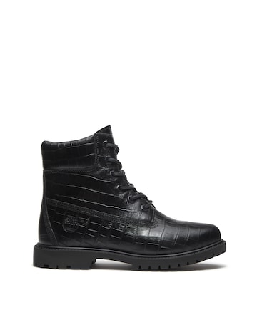 Timberland Black Premium 6 Inch Lace Up Boots - Standard Fit (D)
