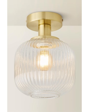 ValueLights Calpe Clear Glass Flush Ceiling Light