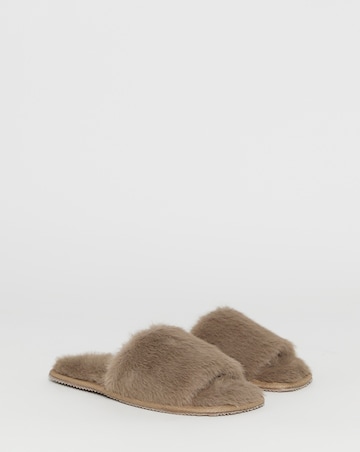 Maisie Fluffy Mule Slippers - Wide Fit (E)