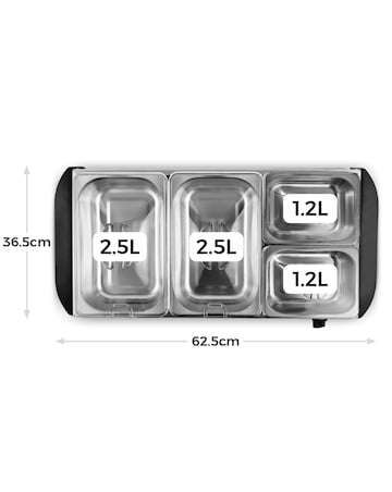 Tower 2x2.5L+ 2 x 1.2L Buffet Server