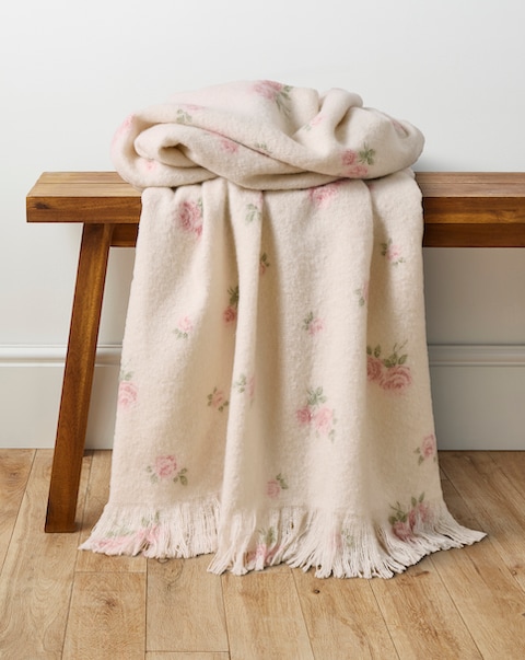 Ditsy Floral Faux Mohair Throw