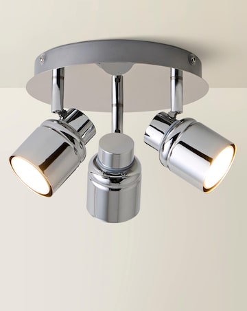 ValueLights Benton IP44 Chrome 3-Way Round Ceiling Spotlight
