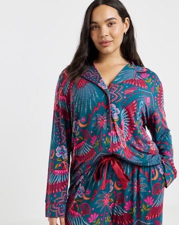 Figleaves Vibrant Floral Button Through Pyjama Set