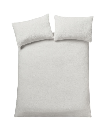 Catherine Lansfield Textured Wave Fur Duvet Cover Set