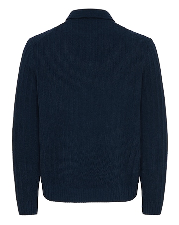 Only & Sons Emil Zip Polo Knit Jumper - Blue