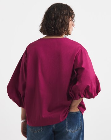 Simply Be Berry Heart Button Through Blouse