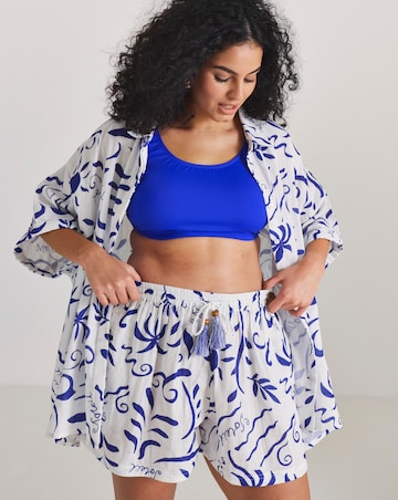 Printed Graphic Oversized Beach Shirt and Short Co-Ord Set