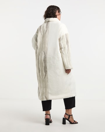 Native Youth Contrast Sherpa and Faux Fur Longline Coat